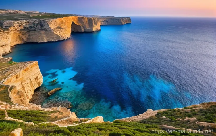 몰타 고조섬 여행 - **Prompt:** A breathtaking panoramic view of the Dwejra Bay area on Gozo at golden hour. The image f...