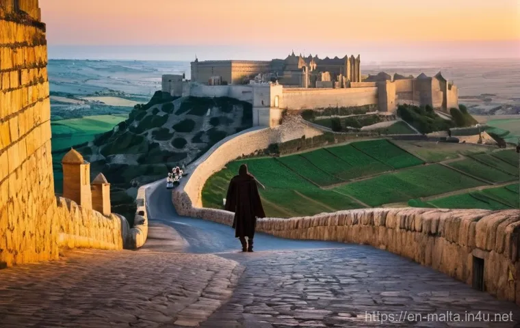 몰타 영화 및 드라마 촬영지 - **Valletta's Golden Alleyway at Dusk:** A highly detailed cinematic shot capturing a narrow, cobbles... 몰타 영화 및 드라마 촬영지 - **Valletta's Golden Alleyway at Dusk:** A highly detailed cinematic shot capturing a narrow, cobbles...