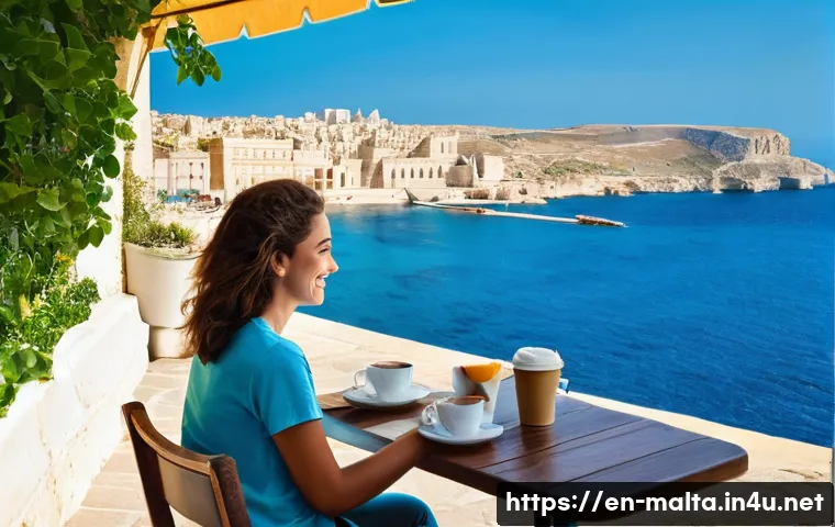 몰타에서 생활하는 한인 인터뷰 - **Prompt 1: Embracing "Malta Time" with a Pastizzi and a View**
"A serene and inviting image of ...
